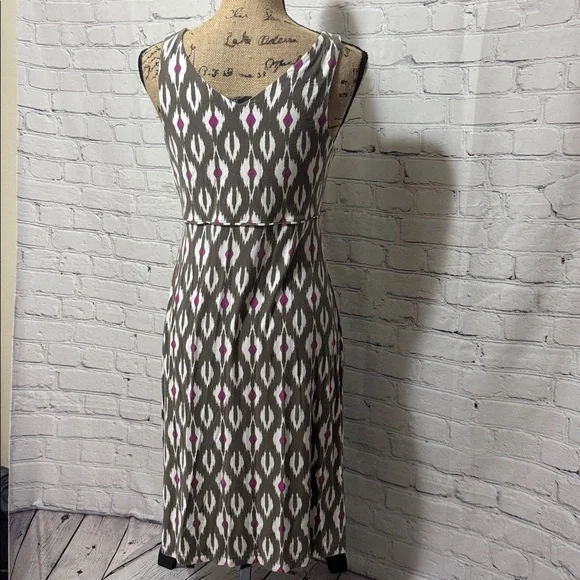 Athleta Brown and Pink Patterned Midi Dress - Picture 5 of 8